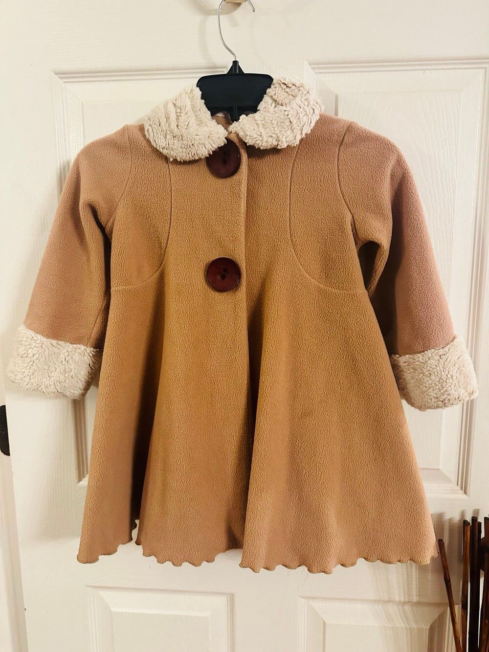 Girl’s Tan Peaches n Cream Dress Coat Size 4/5